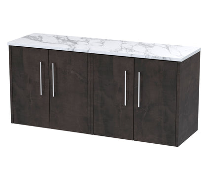 Hudson Reed Juno 1205mm Wall Hung 2-Door Vanity Unit With Laminate Worktop With Handles