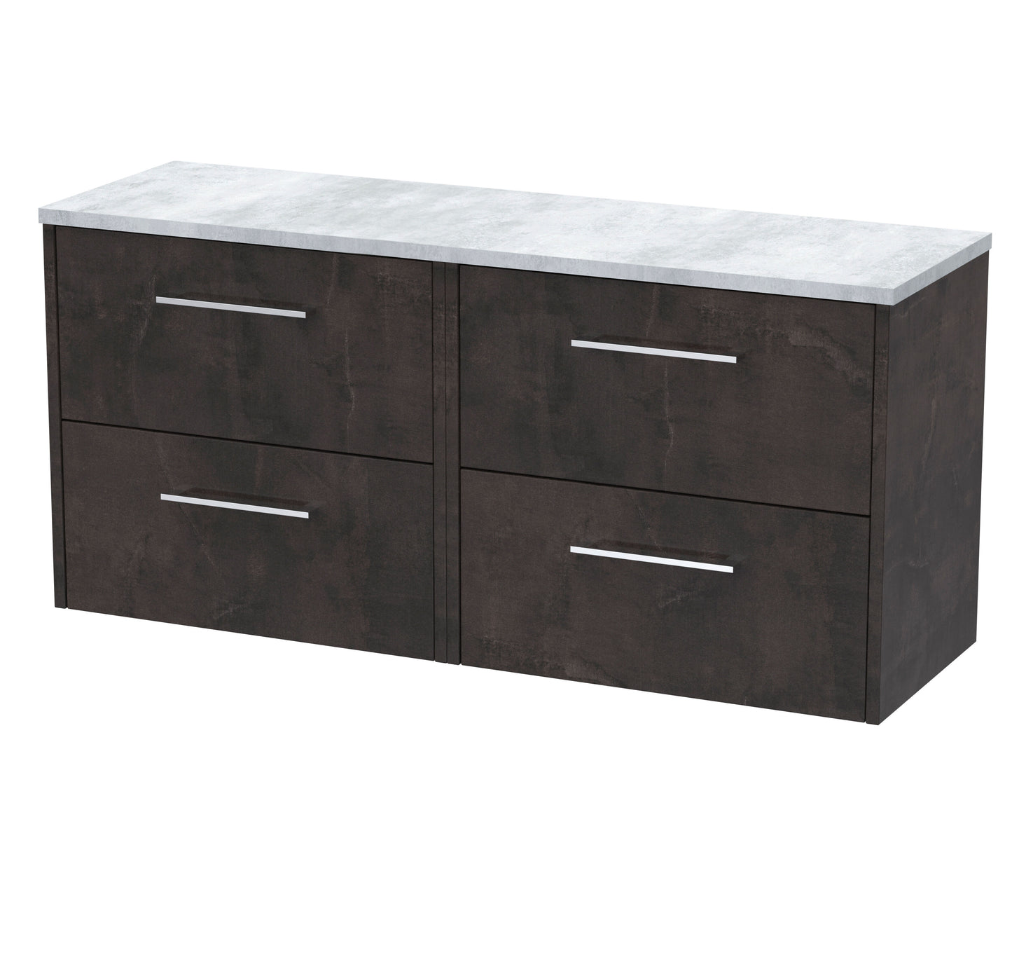 Hudson Reed Juno 1200mm Metallic Slate Wall Hung 4-Drawer Vanity Unit With Laminate Worktop