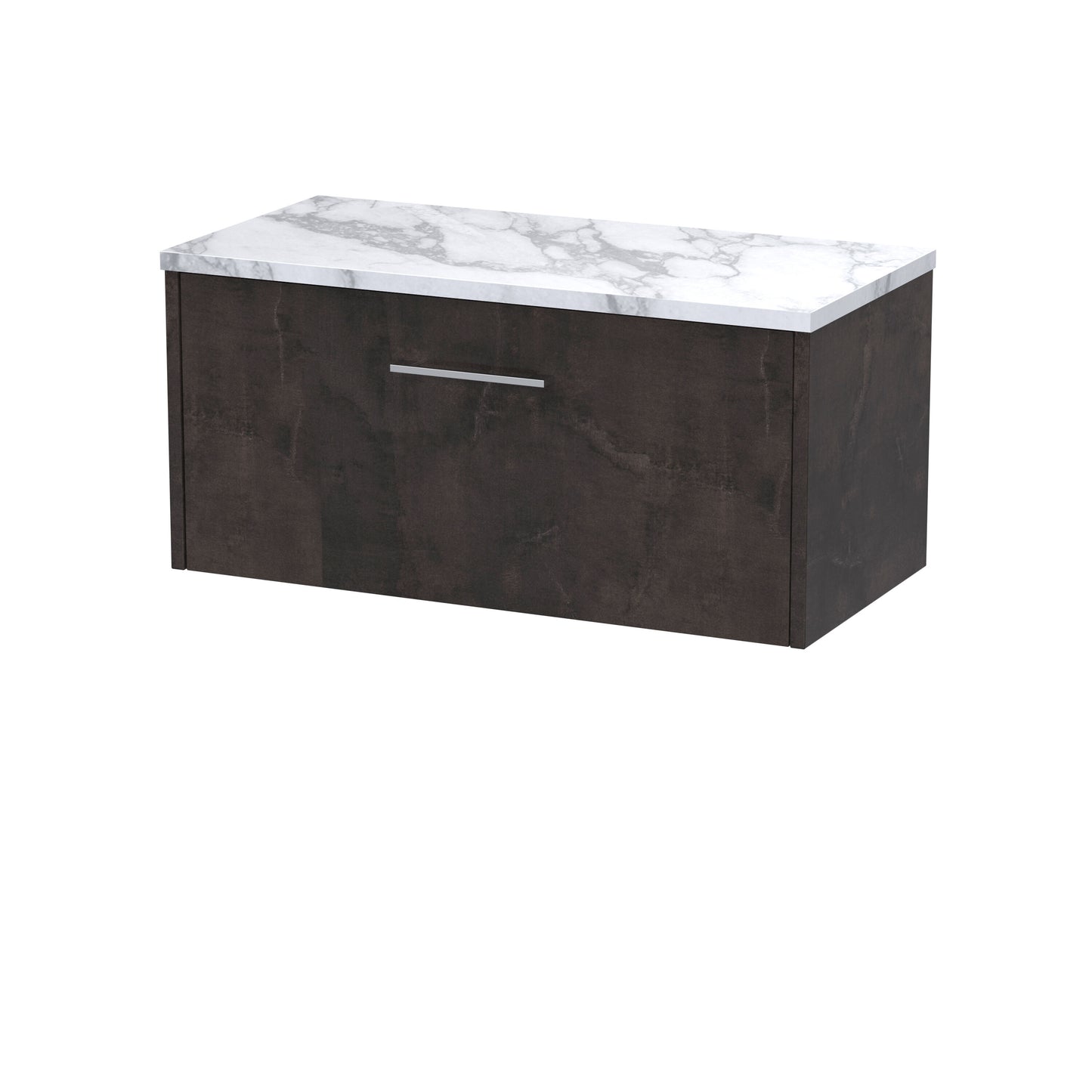 Hudson Reed Juno 800mm Metallic Slate Wall Hung 1-Drawer Vanity Unit With Laminate Worktop