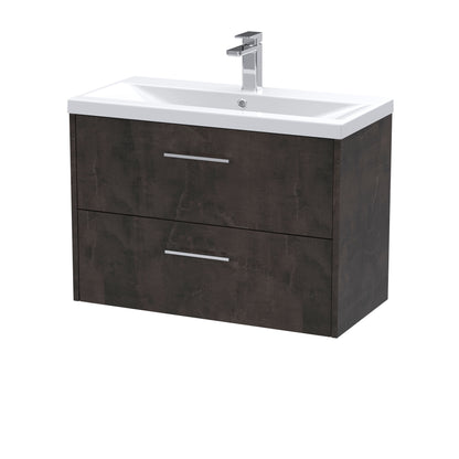 Hudson Reed Juno 800mm Metallic Slate Wall Hung Vanity Unit With Basin