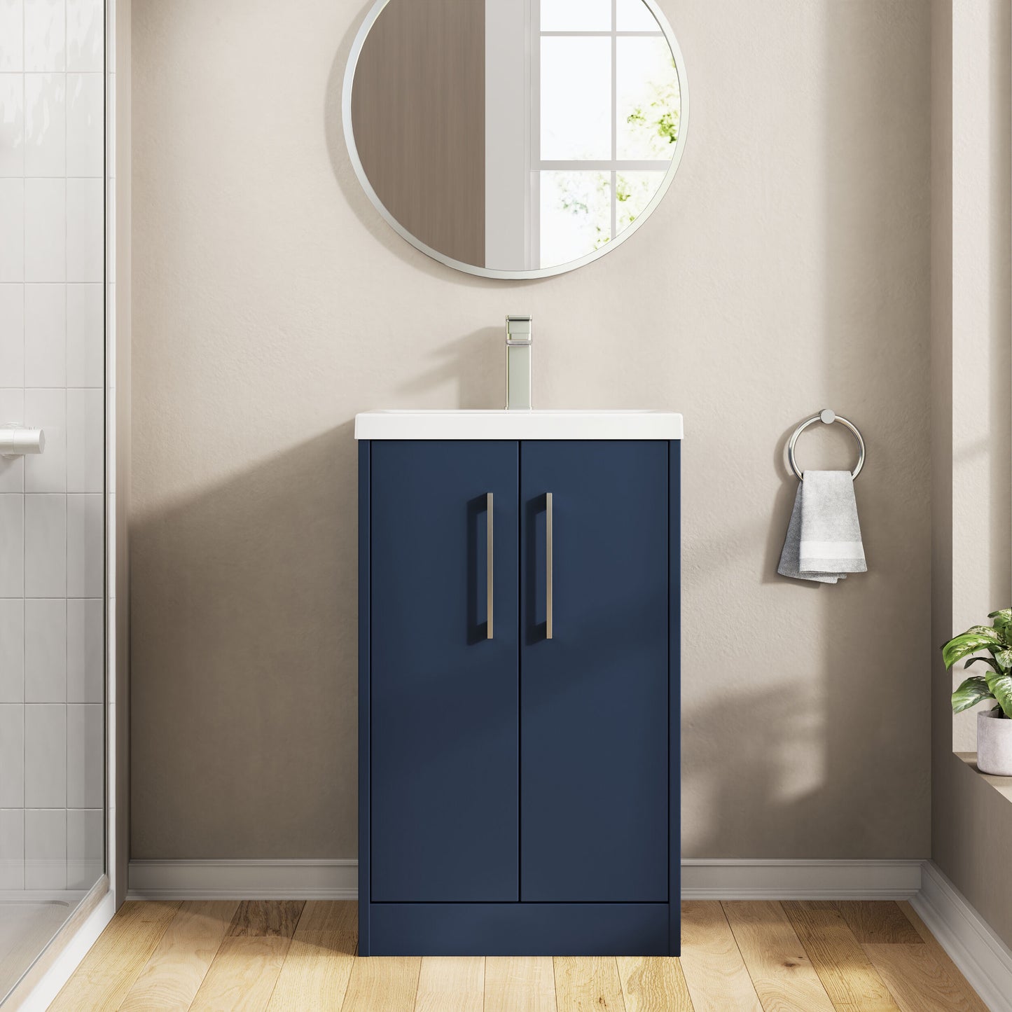 Hudson Reed Juno 500mm Floor Standing 2-Door Vanity Unit & Basin