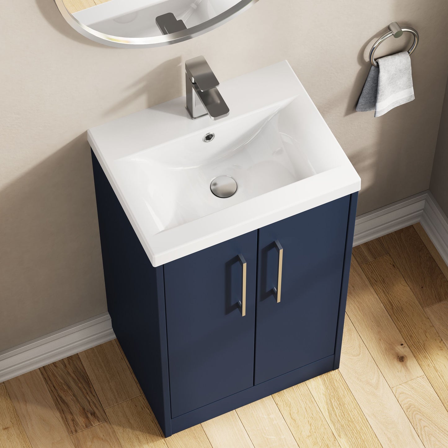 Hudson Reed Juno 500mm Floor Standing 2-Door Vanity Unit & Basin