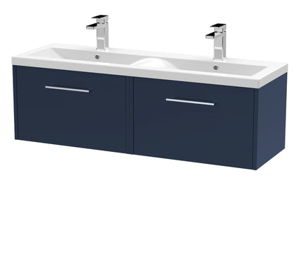 Hudson Reed Juno 1200mm Wall Hung 2-Drawer Vanity Unit with Double Basin