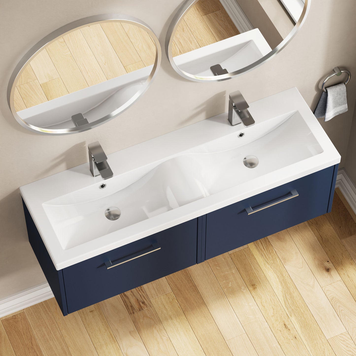 Hudson Reed Juno 1200mm Wall Hung 2-Drawer Vanity Unit with Double Basin