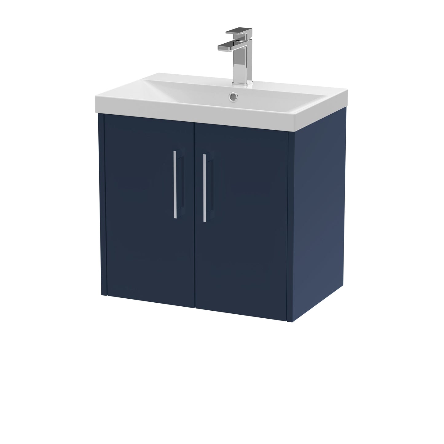 Hudson Reed Juno 600mm Midnight Blue Wall Hung 2-Door Vanity & Basin