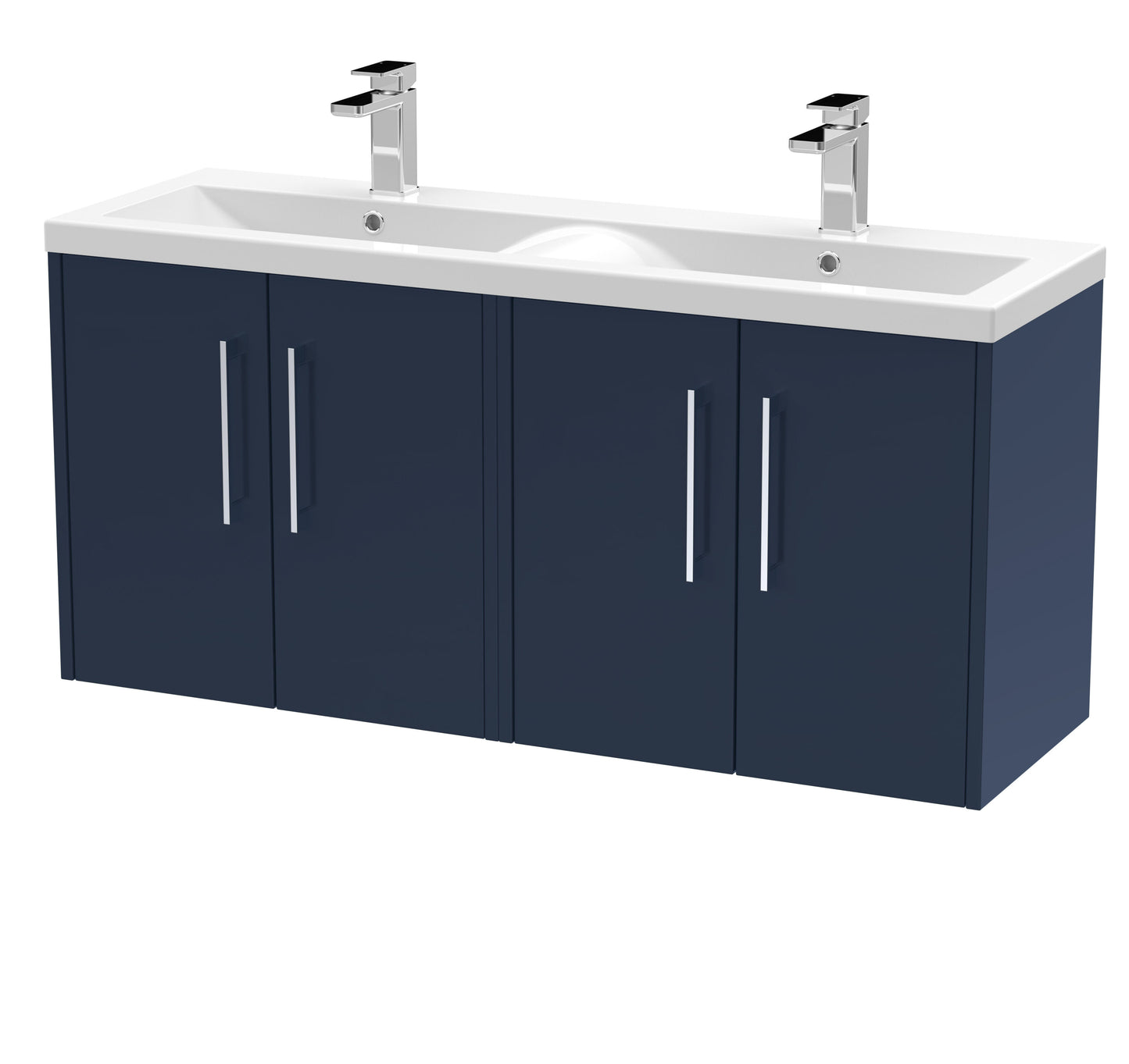 Hudson Reed Juno 1200mm Wall Hung 4-Door Vanity Unit with Double Basin
