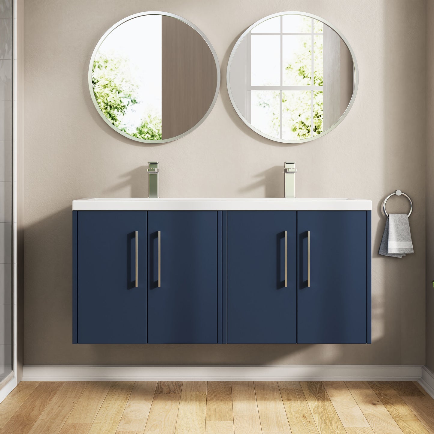 Hudson Reed Juno 1200mm Wall Hung 4-Door Vanity Unit with Double Basin