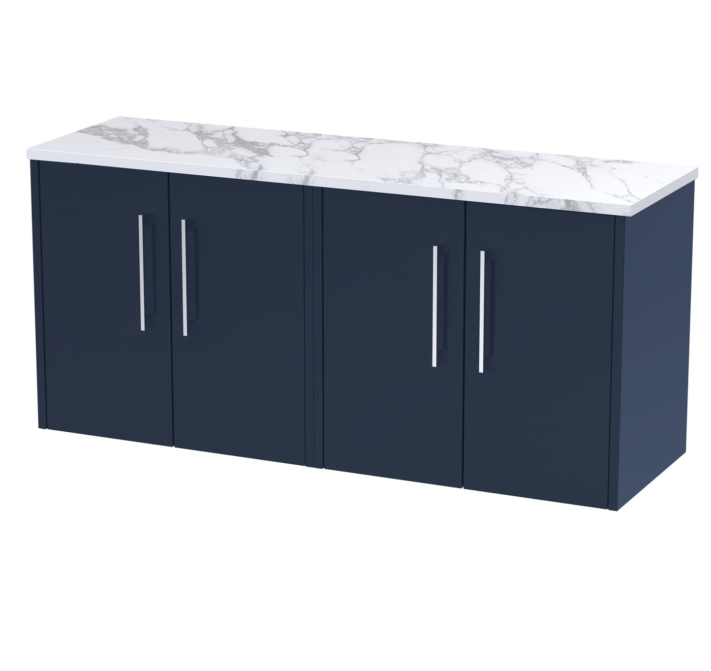 Hudson Reed Juno 1205mm Midnight Blue Wall Hung 2 Door Soft Close Vanity Unit With Laminate Worktop