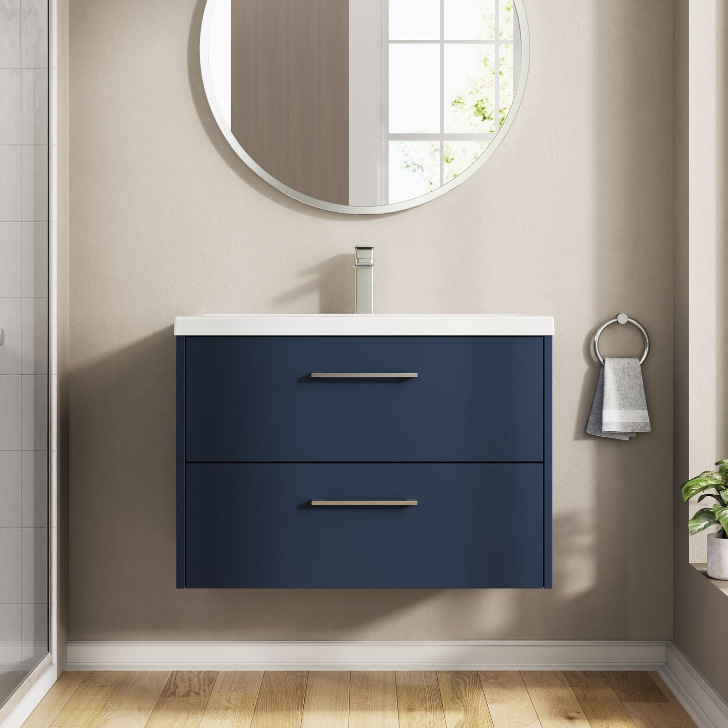 Hudson Reed Juno 800mm Wall Hung 2-Drawer Vanity Unit & Basin With 1 Tap Hole & Overflow