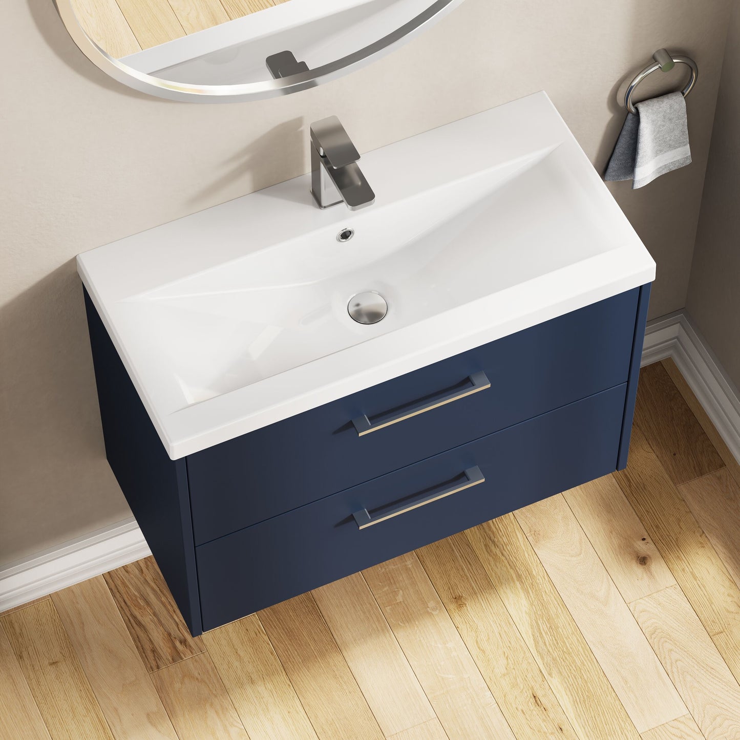 Hudson Reed Juno 800mm Wall Hung 2-Drawer Vanity Unit & Basin With 1 Tap Hole & Overflow