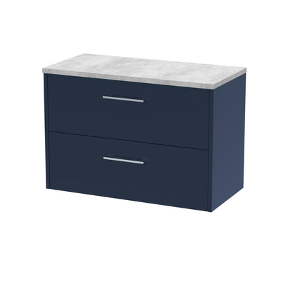 Hudson Reed Juno 800mm Wall Hung 2-Drawer Vanity Unit With Laminate Worktop