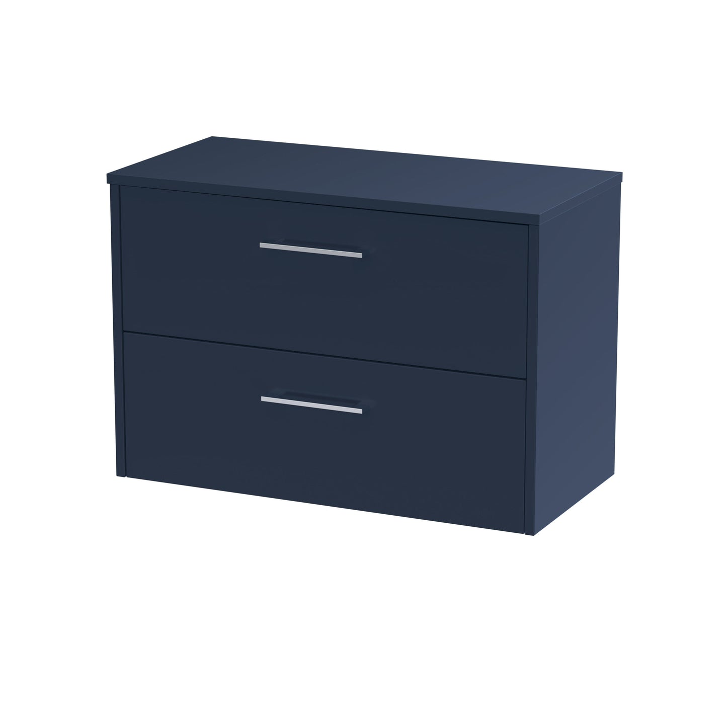 Hudson Reed Juno 800mm Midnight Blue Wall Hung 2-Drawer Vanity Unit With Worktop
