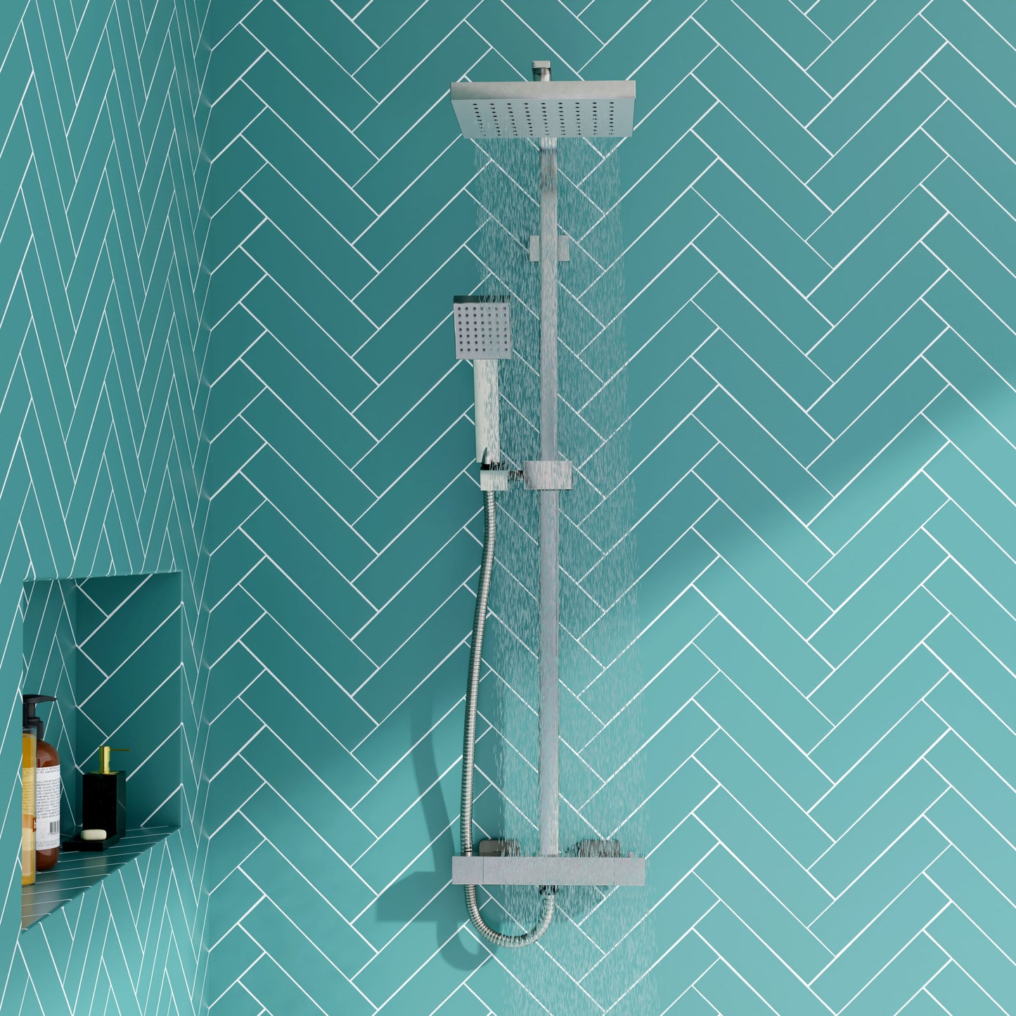 Shower Kits Square Thermostatic Bar Valve & Shower Kit