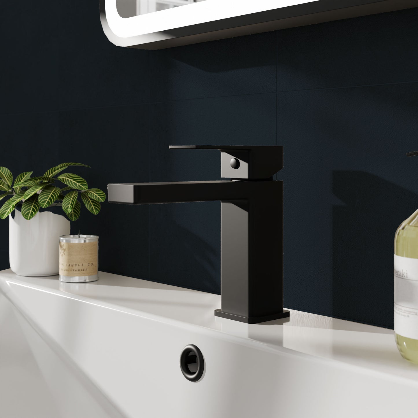 Kalk Mono Basin Mixer With Push Button Waste