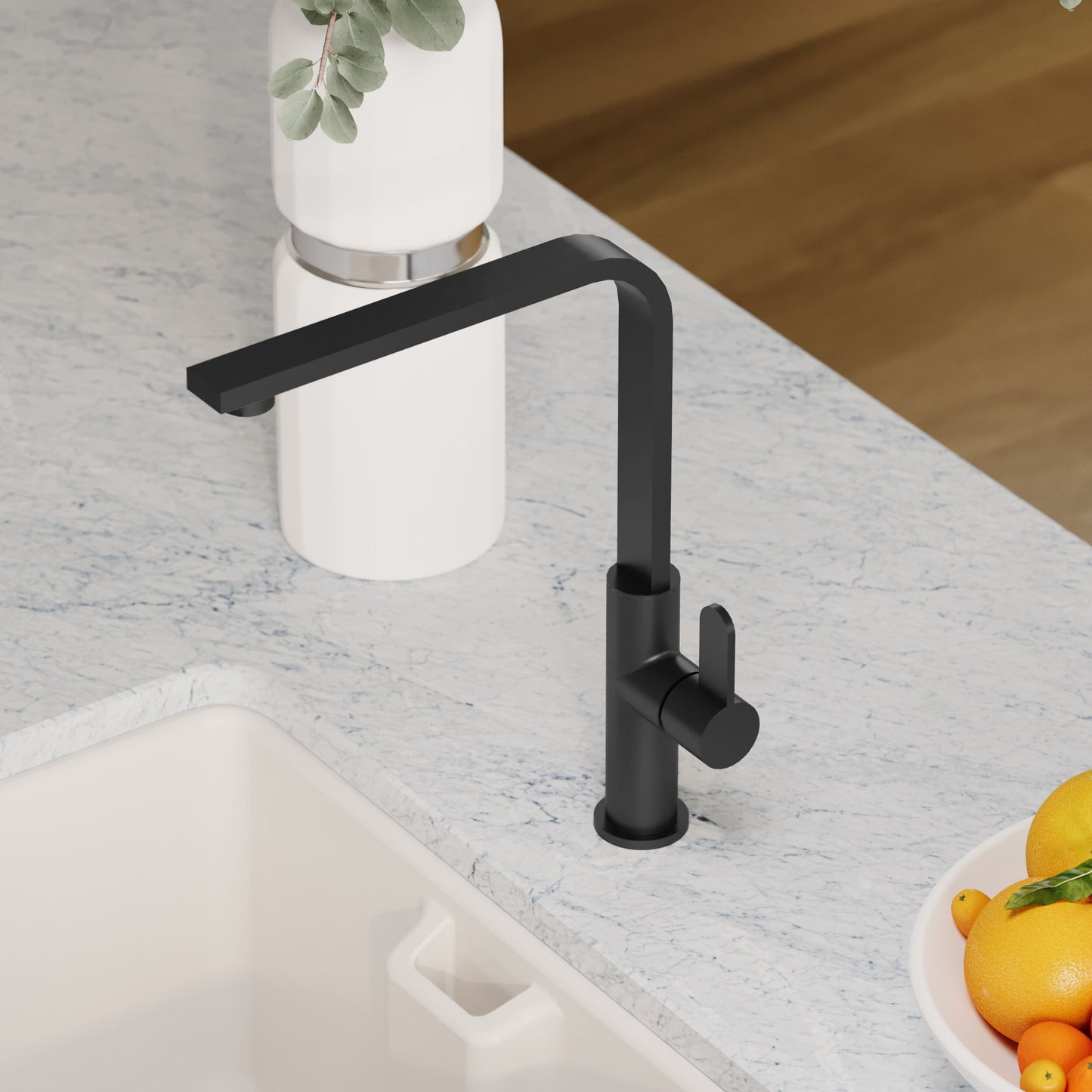 Kitchen Taps Churni Mono Basin Single Lever Square Basin Tap