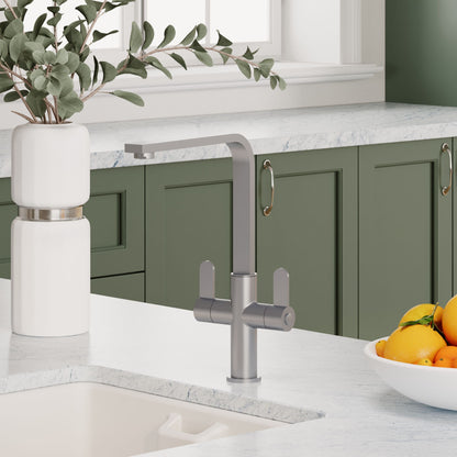 Kitchen Taps Churni Mono Basin Twin Lever Square Basin Tap