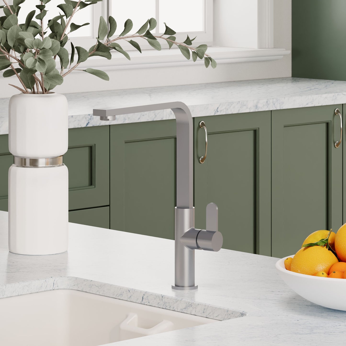 Kitchen Taps Churni Mono Basin Single Lever Square Basin Tap
