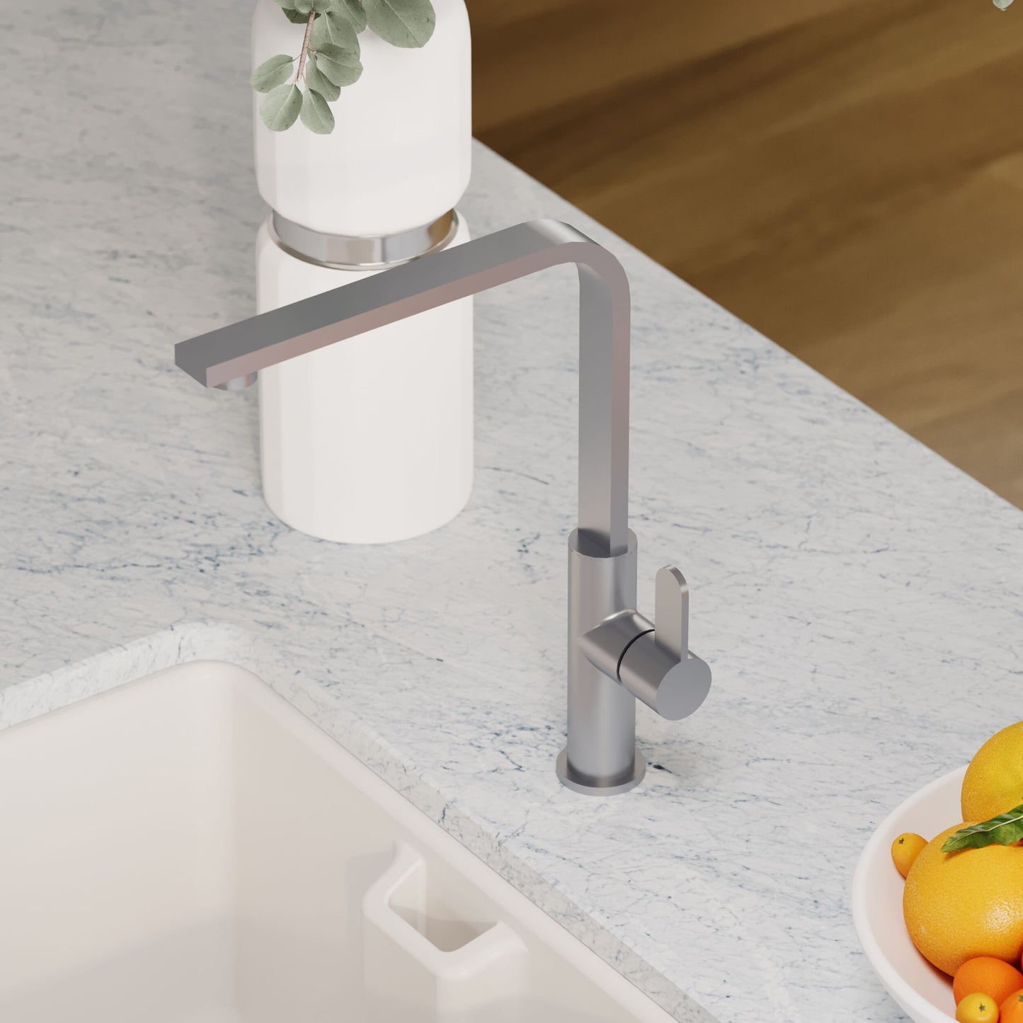 Kitchen Taps Churni Mono Basin Single Lever Square Basin Tap
