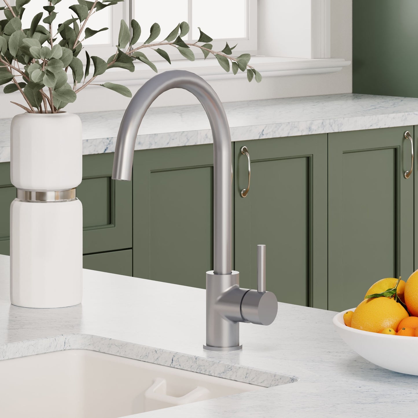 Kitchen Taps Lachen Mono Basin Single Lever Round Basin Tap