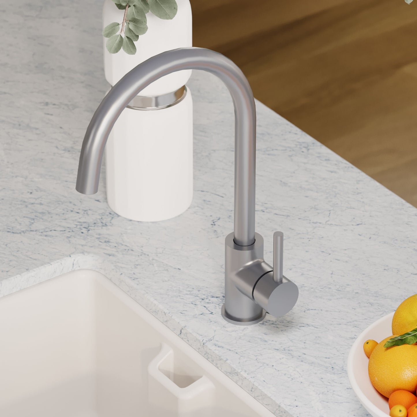 Kitchen Taps Lachen Mono Basin Single Lever Round Basin Tap