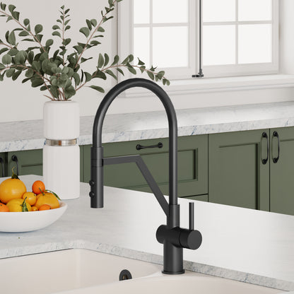 Kitchen Taps Ravi Mono Basin Single Lever Round Basin Tap & Rinser
