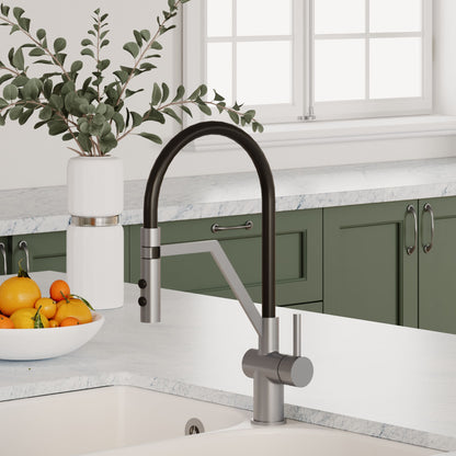 Kitchen Taps Ravi Mono Basin Single Lever Round Basin Tap & Rinser