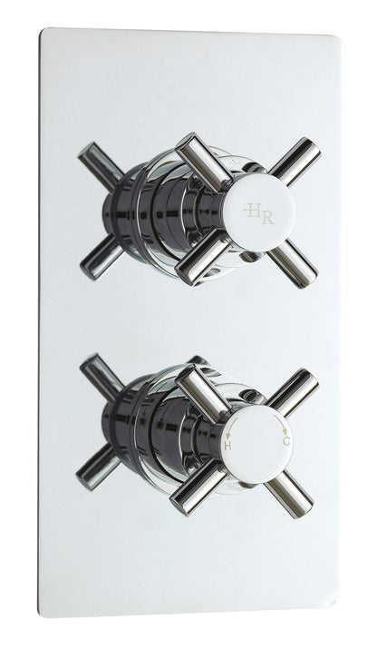 Tec Crosshead Twin Thermostatic Shower Valve With Diverter