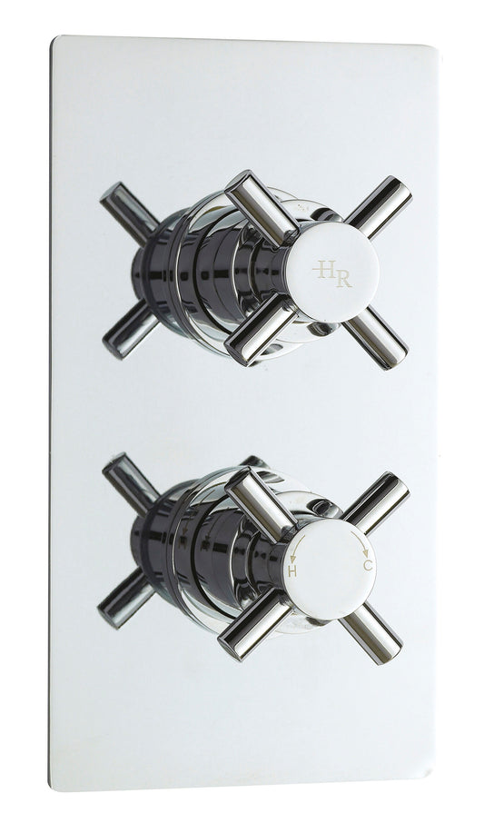 Tec Crosshead Twin Thermostatic Shower Valve With Diverter