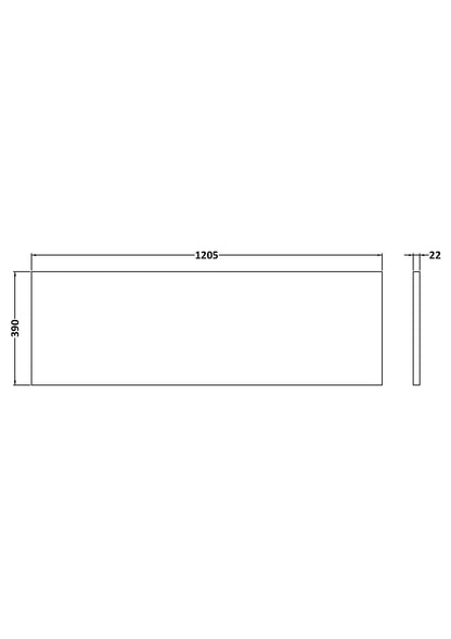Nuie 1205x390mm Bellato Grey MFC Worktop