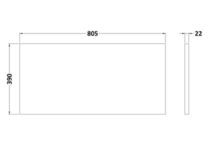 Nuie 805x390mm Carrera Marble Laminate Worktop