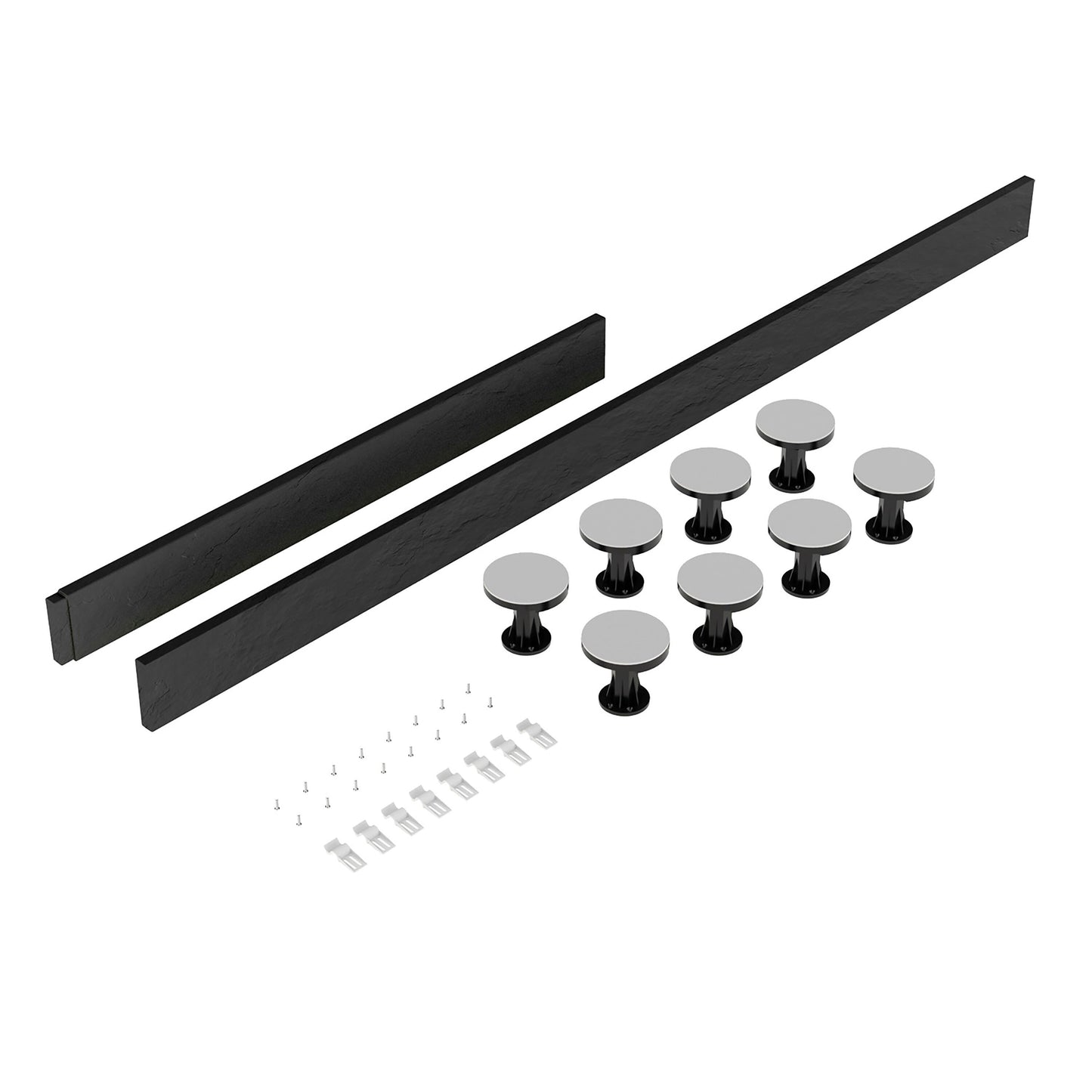 Nuie 1100mm Rectangular Grey Slate Leg Set With Plinth, Legs, Clips & Screws