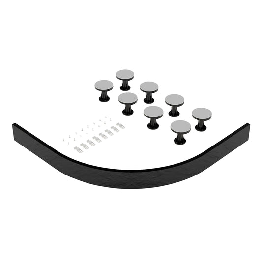 Nuie Pearlstone 1000mm Offset Grey Slate Leg Set With Plinth, Clips & Screws