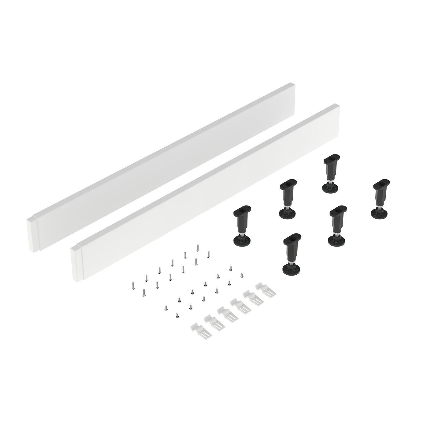 Nuie 1000mm European White Leg Set With Plinth, Clips & Screws