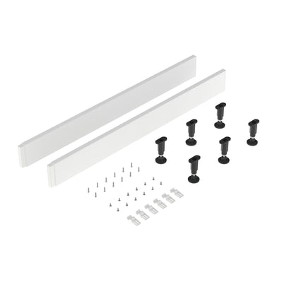 Nuie 1000mm European White Leg Set With Plinth, Clips & Screws