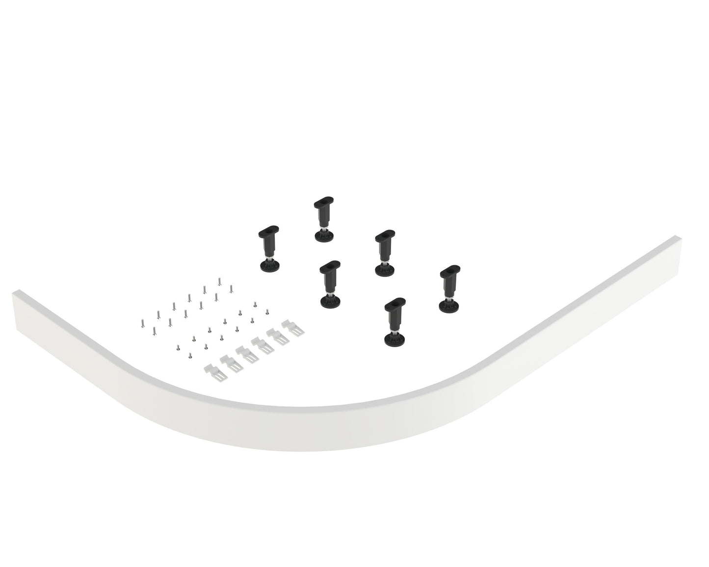 Nuie 900mm White Curved Leg Set & Plinth Kit