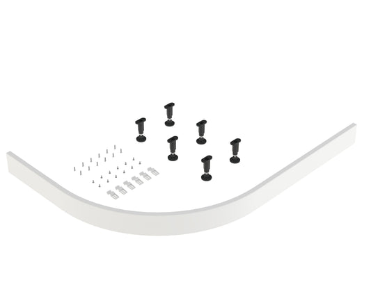 Nuie 900mm White Curved Leg Set & Plinth Kit