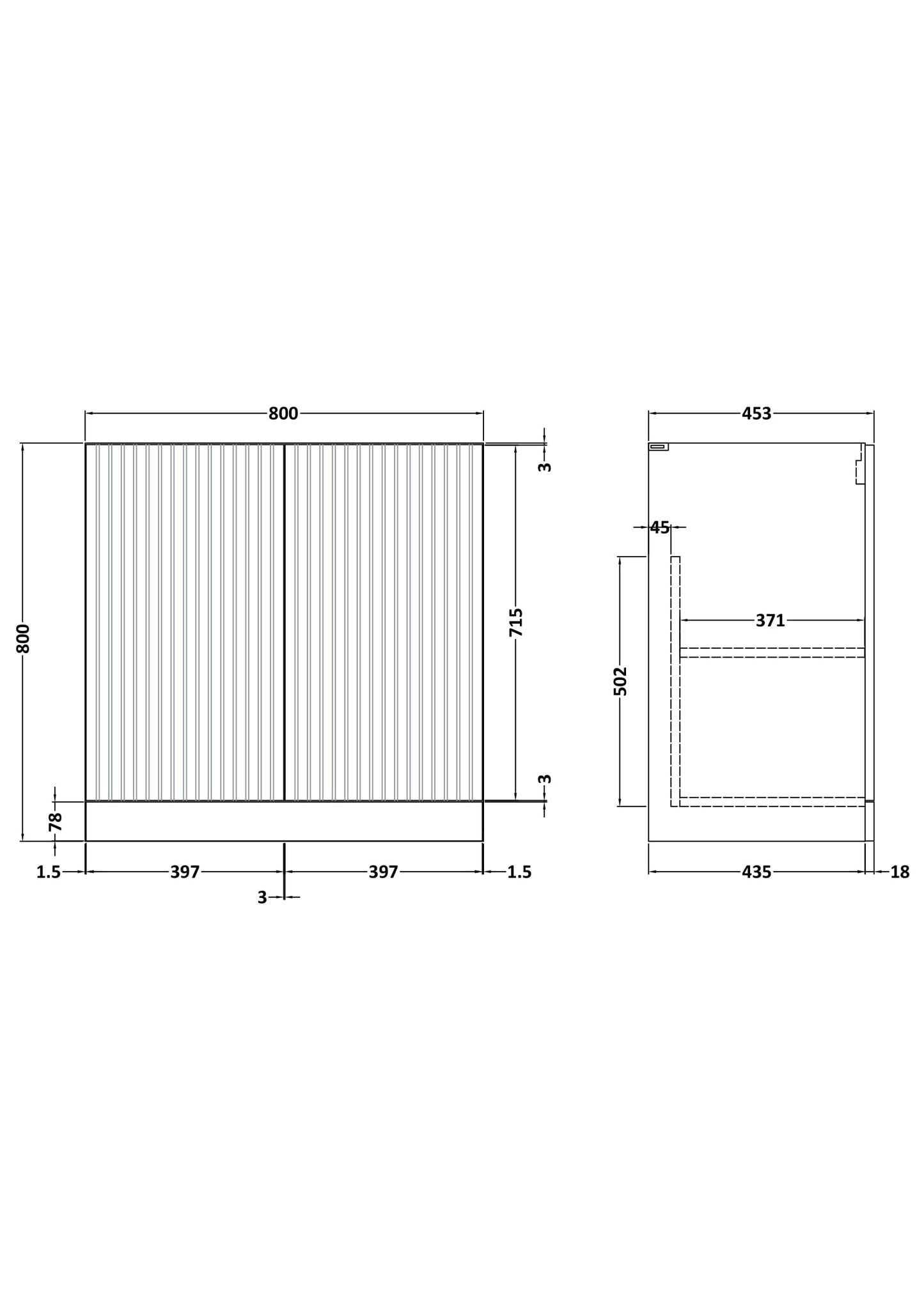 Flume 800mm 2-Door Floor Standing Unit
