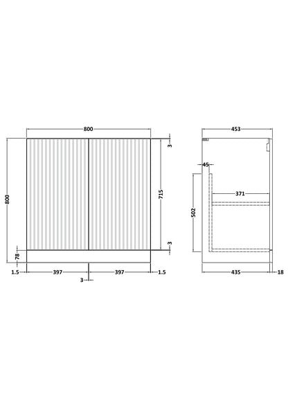 Flume 800mm 2-Door Floor Standing Unit