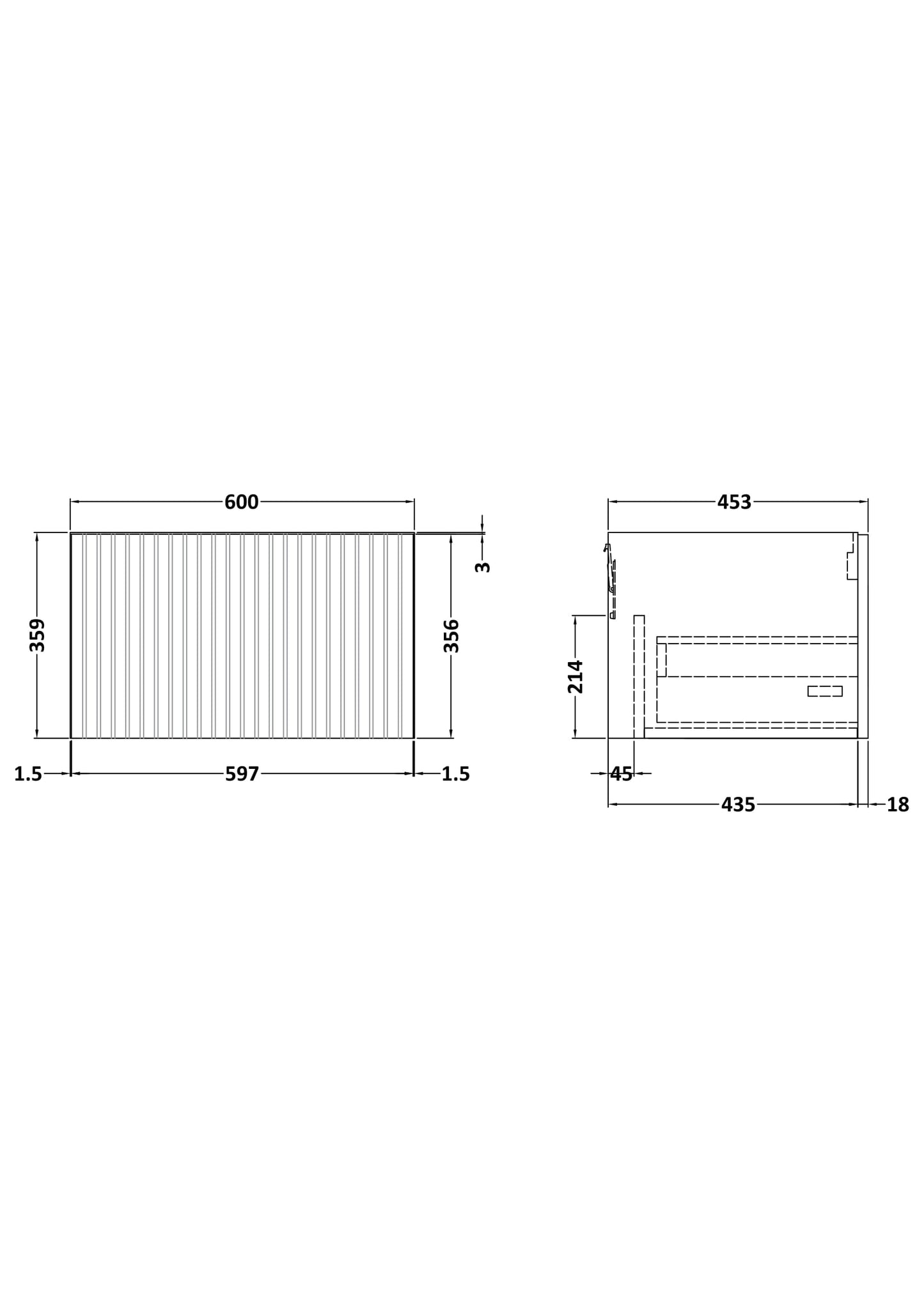 Flume 600mm Single Drawer Wall Hung Unit