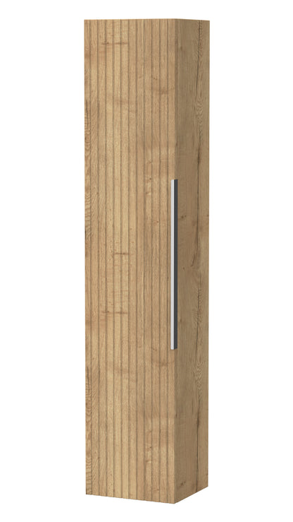 Nuie Lux Flume 300mm 1 Door Autumn Oak Wall Hung Tall Cabinet