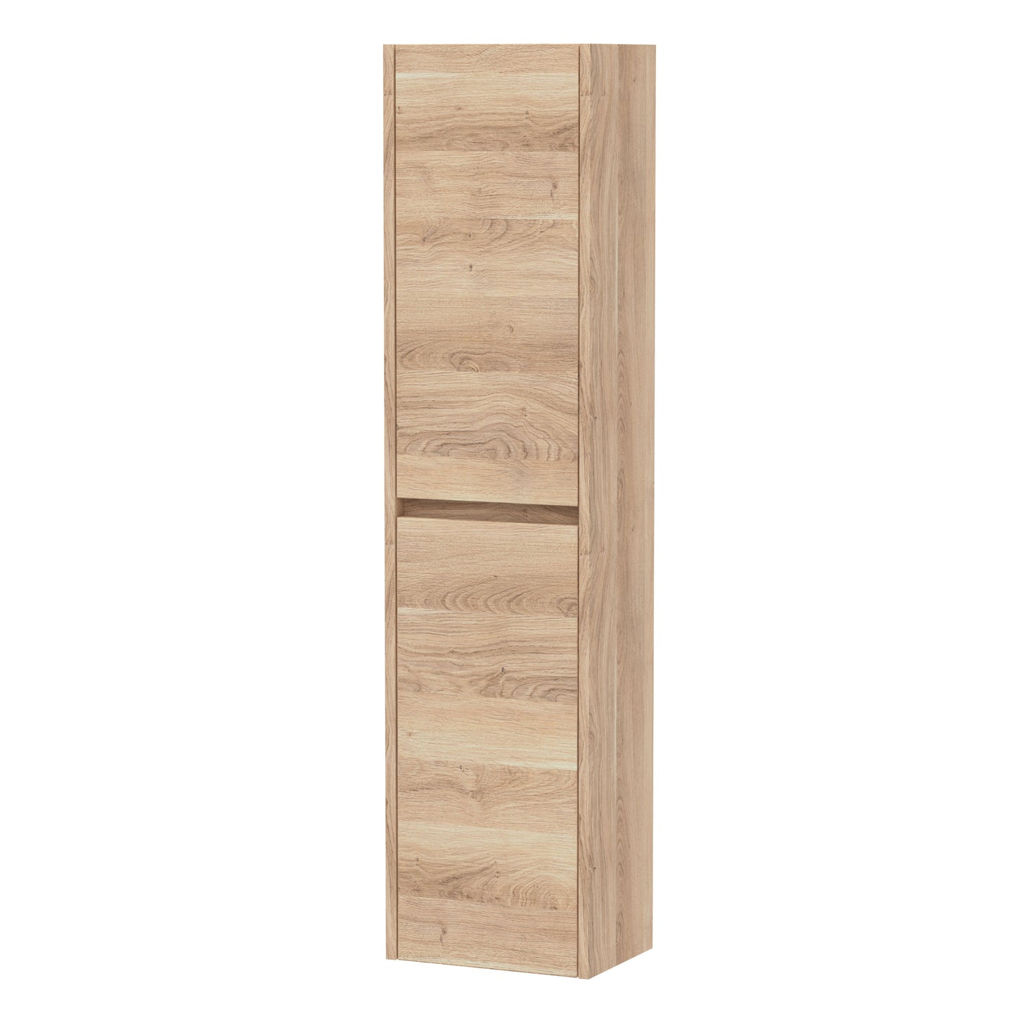 Nuie Lux Loftwood 255mm 2 Door Bleached Oak Wall Hung Tall Cabinet