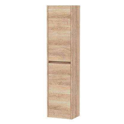 Nuie Lux Loftwood 255mm 2 Door Bleached Oak Wall Hung Tall Cabinet