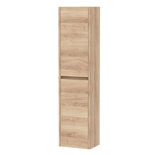 Nuie Lux Loftwood 255mm 2 Door Bleached Oak Wall Hung Tall Cabinet