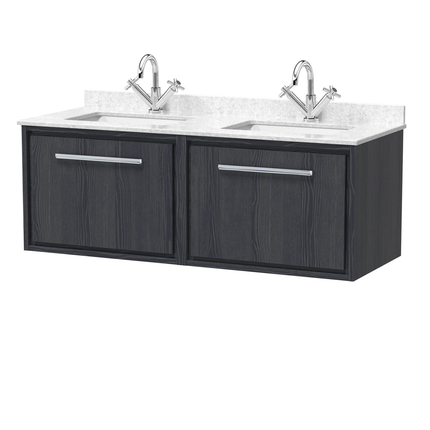 Hudson Reed Lille 1200mm Wall Hung Vanity Unit With Double Marble Basin