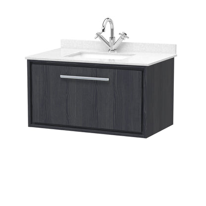 Hudson Reed Lille 800mm Wall Hung Single Drawer Vanity Unit With Marble Worktop Basin
