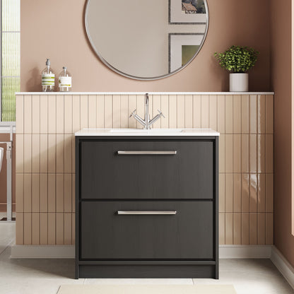 Lille 800mm Floor Standing 2-Drawer Vanity with Basin - 1 Tap Hole