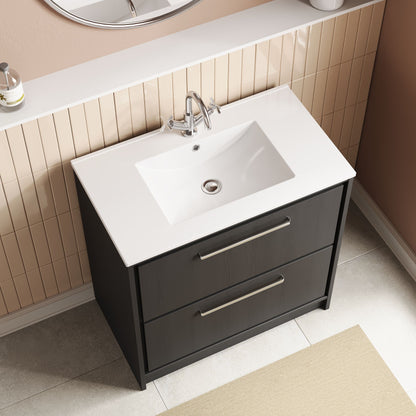 Lille 800mm Floor Standing 2-Drawer Vanity with Basin - 1 Tap Hole