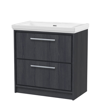 Lille 800mm Floor Standing 2-Drawer Vanity with Basin - 0 Tap Hole