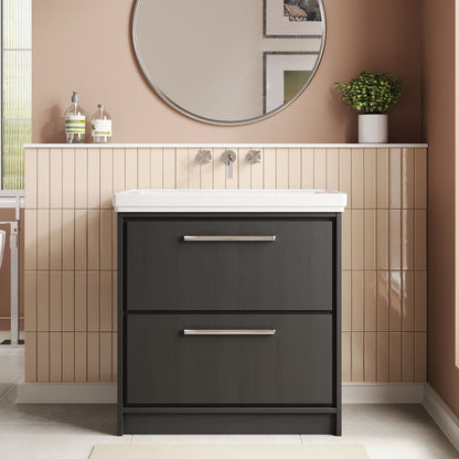 Lille 800mm Floor Standing 2-Drawer Vanity with Basin - 0 Tap Hole