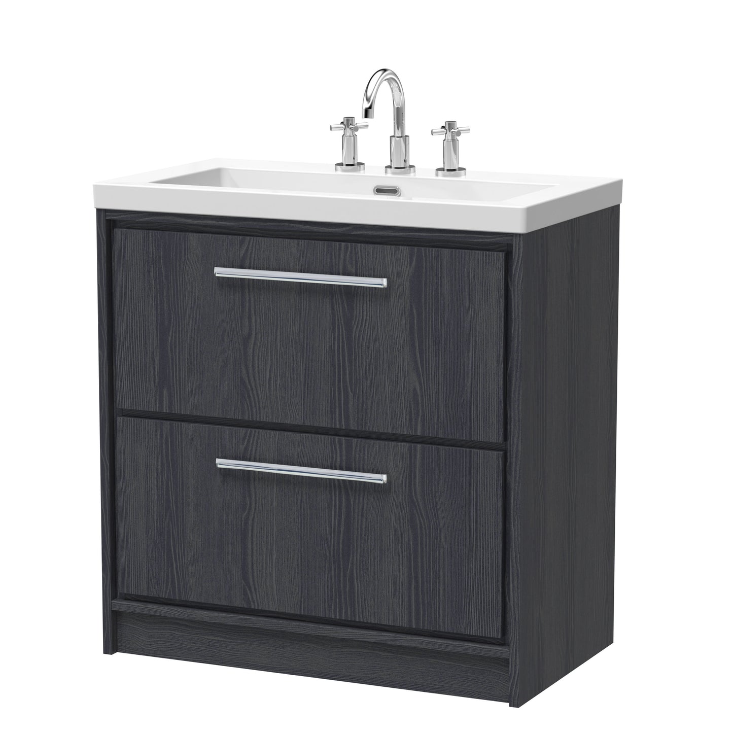 Lille 800mm Floor Standing 2-Drawer Vanity with Basin - 3 Tap Hole